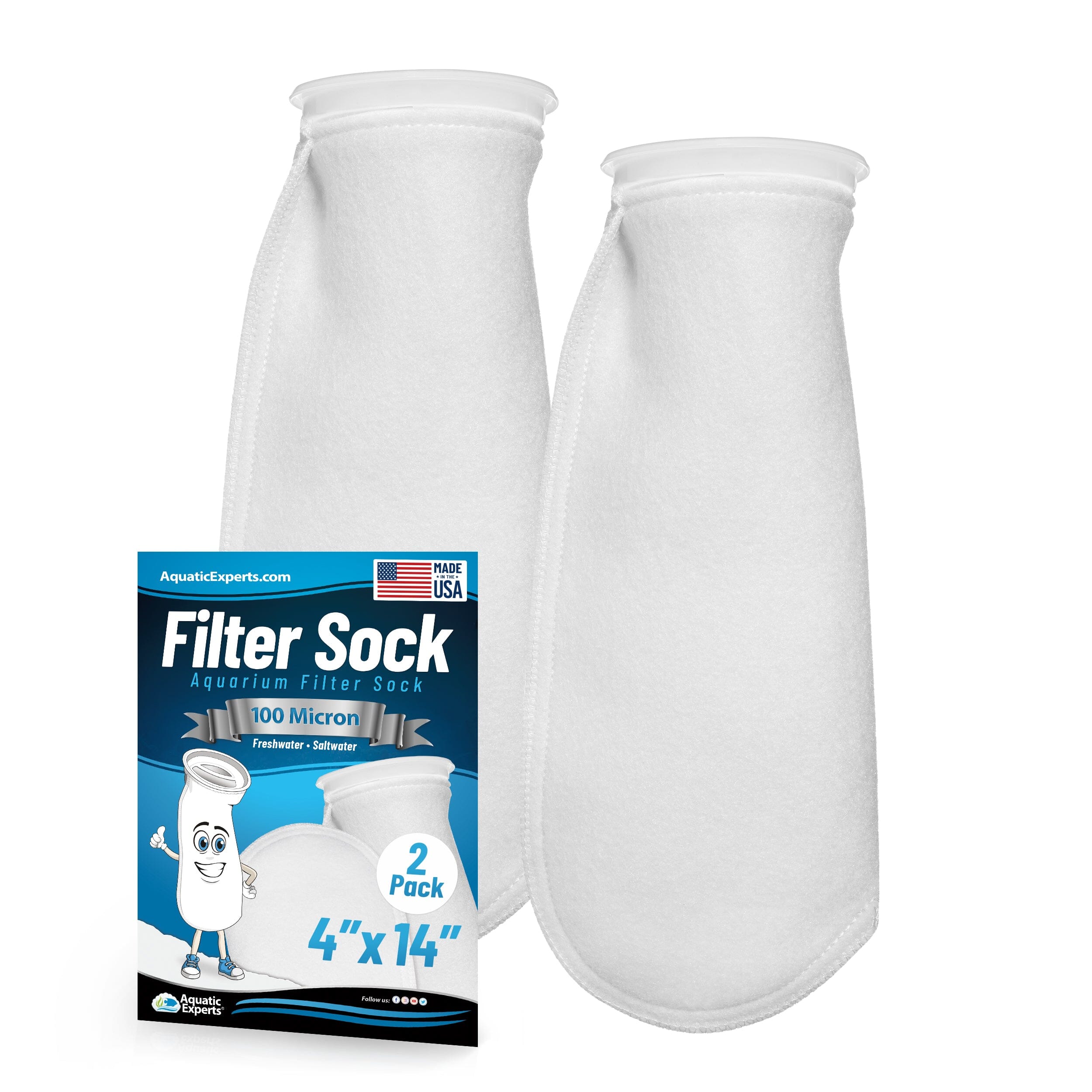 4" Ring Aquarium Filter Sock 100 Micron for Saltwater Aquariums | Aquatic Experts